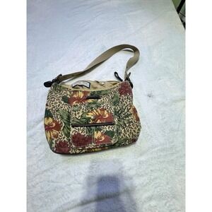 Jamaica Bay Floral Leopard Print  Canvas Women's handbag Multi 5 Zip